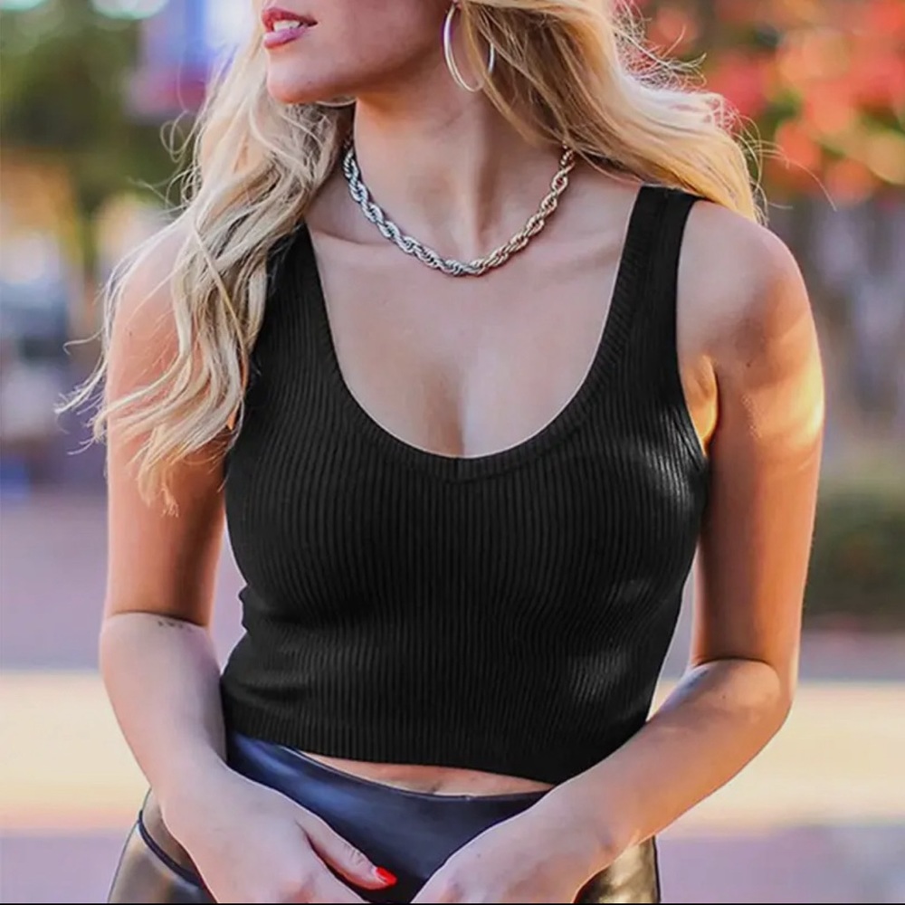 Women's Hiddenbrand Black Reversible Crop Top
